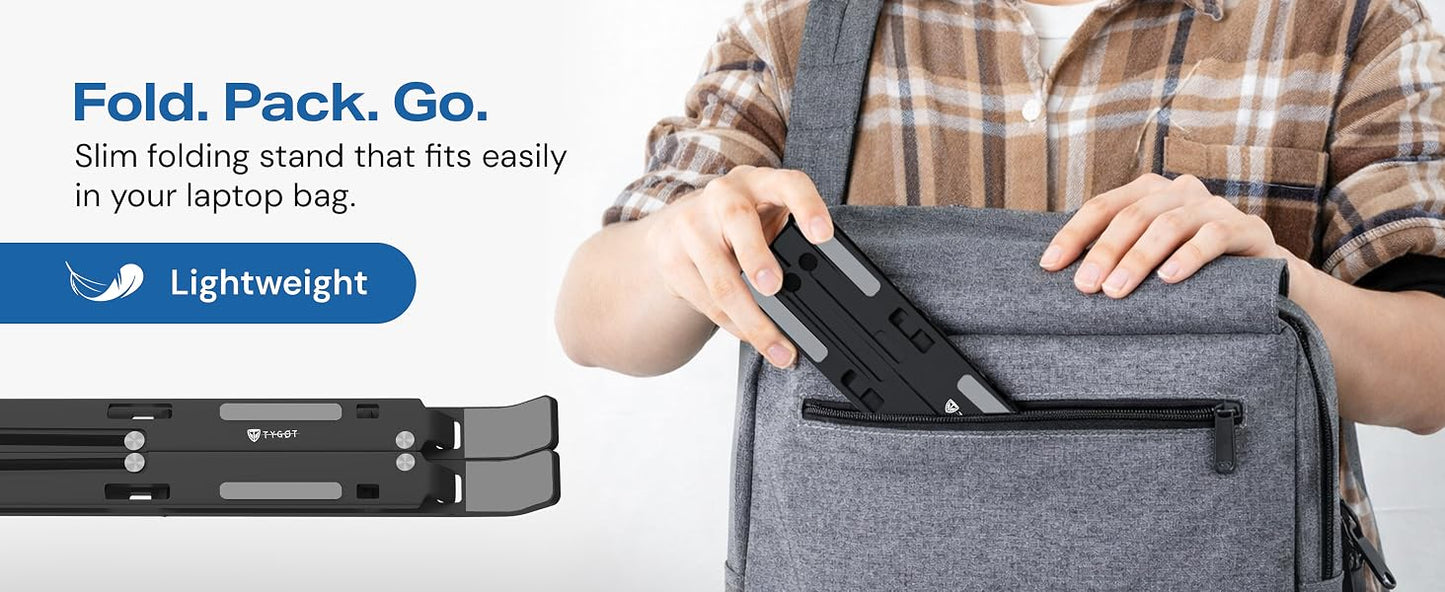 Adjustable Foldable Laptop Stand – Portable Aluminum Laptop & Tablet Holder