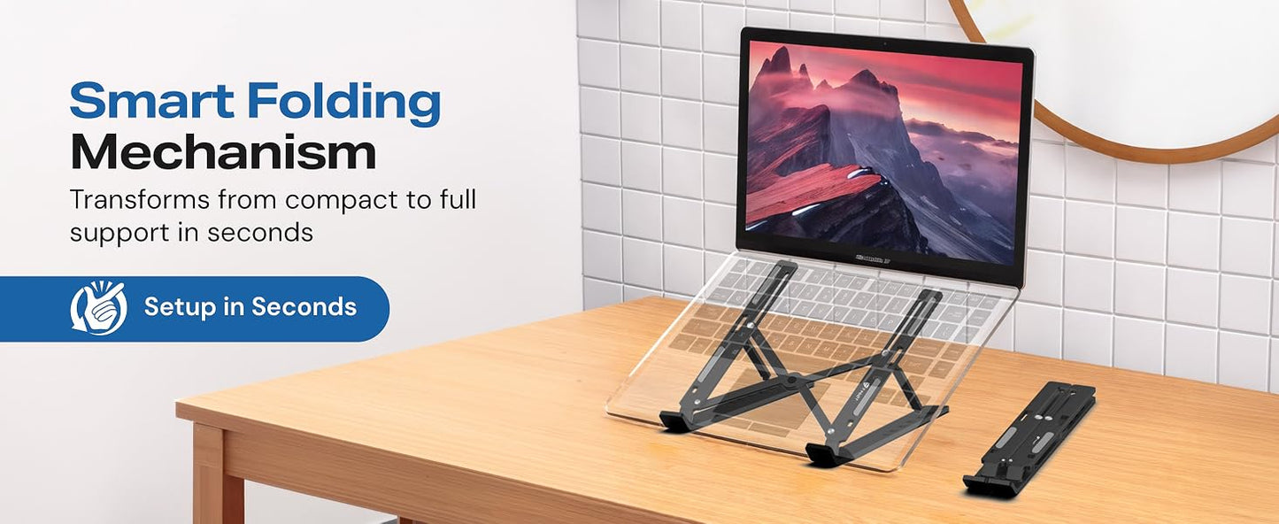 Adjustable Foldable Laptop Stand – Portable Aluminum Laptop & Tablet Holder