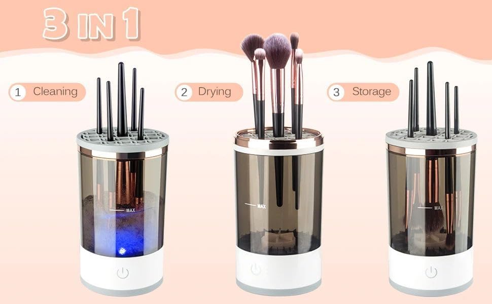Electric Makeup Brush Cleaner & Dryer – Automatic Washing Machine