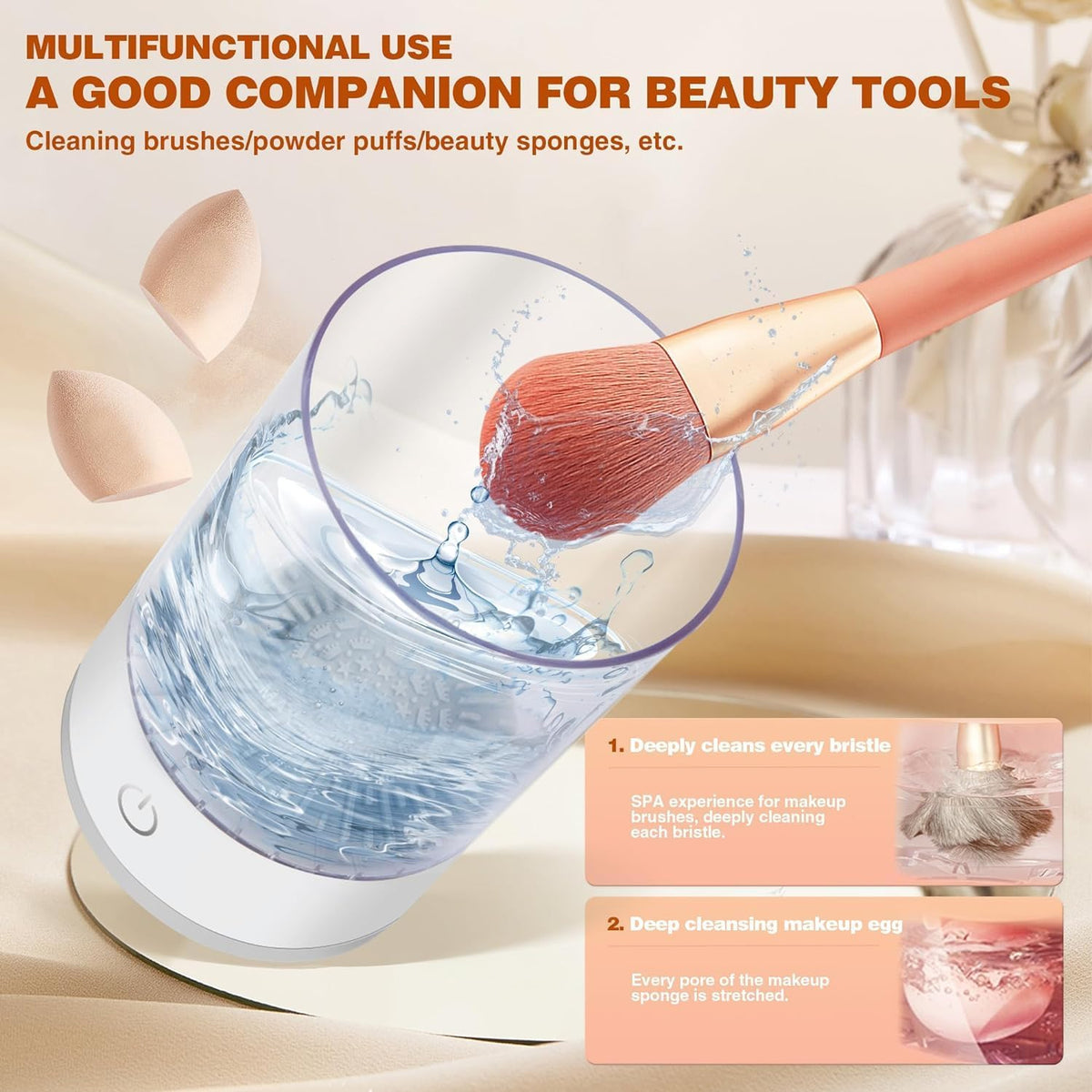 Electric Makeup Brush Cleaner & Dryer – Automatic Washing Machine