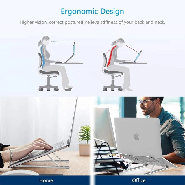 Adjustable Foldable Laptop Stand – Portable Aluminum Laptop & Tablet Holder